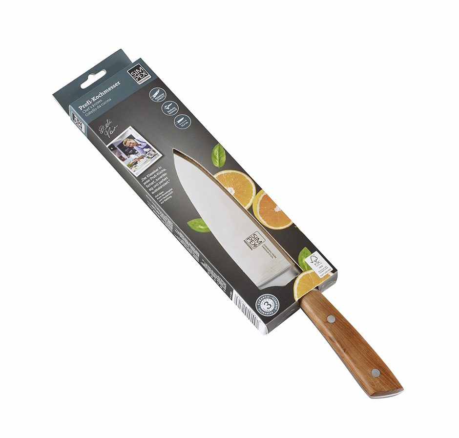 SIMPEX PROFESSIONAL Kochmesser mit Holzgriff 15 cm