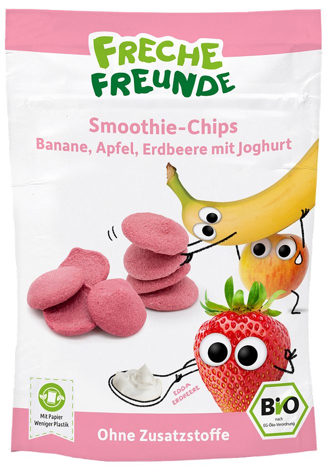 Freche Freunde Bio Smoothie-Chips Banane Apfel Erdbeere Joghurt 16 G