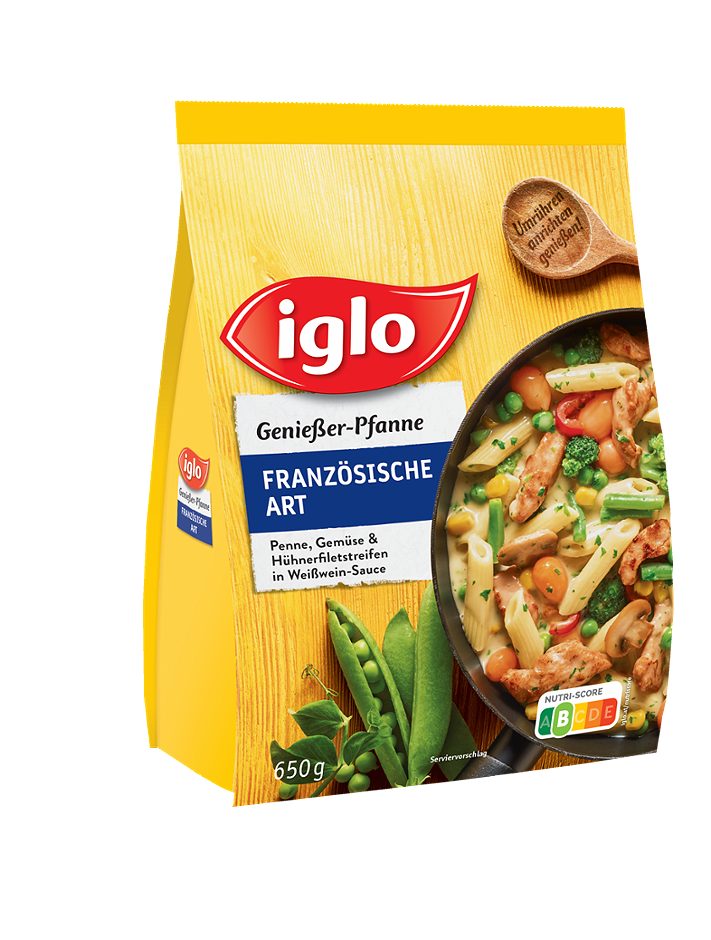 Iglo Genießer-Pfanne Französische Art Penne, Gemüse & Hühnerfilet 650 G