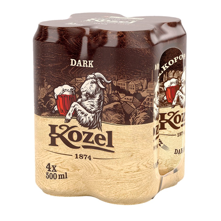 Kozel Premium Dark 4x0,5l 2.000 ML EINWEG mit Pfand