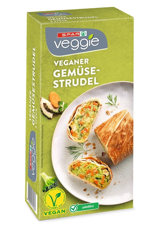 SPAR Veggie veganer Gemüsestrudel 3 Stück à 125g 375 G