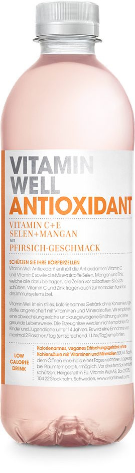 Vitamin Well Antioxidant Pfirsich Geschmack 0,5 L EINWEG mit Pfand