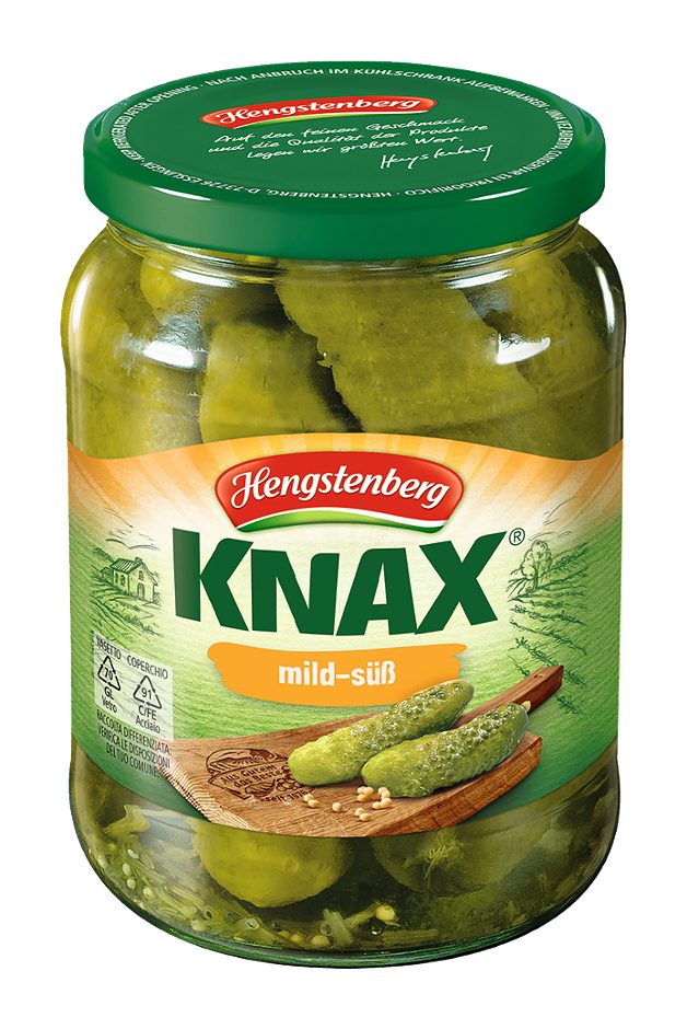 Hengstenberg Knax Gewürzgurken mild-süß 670 G