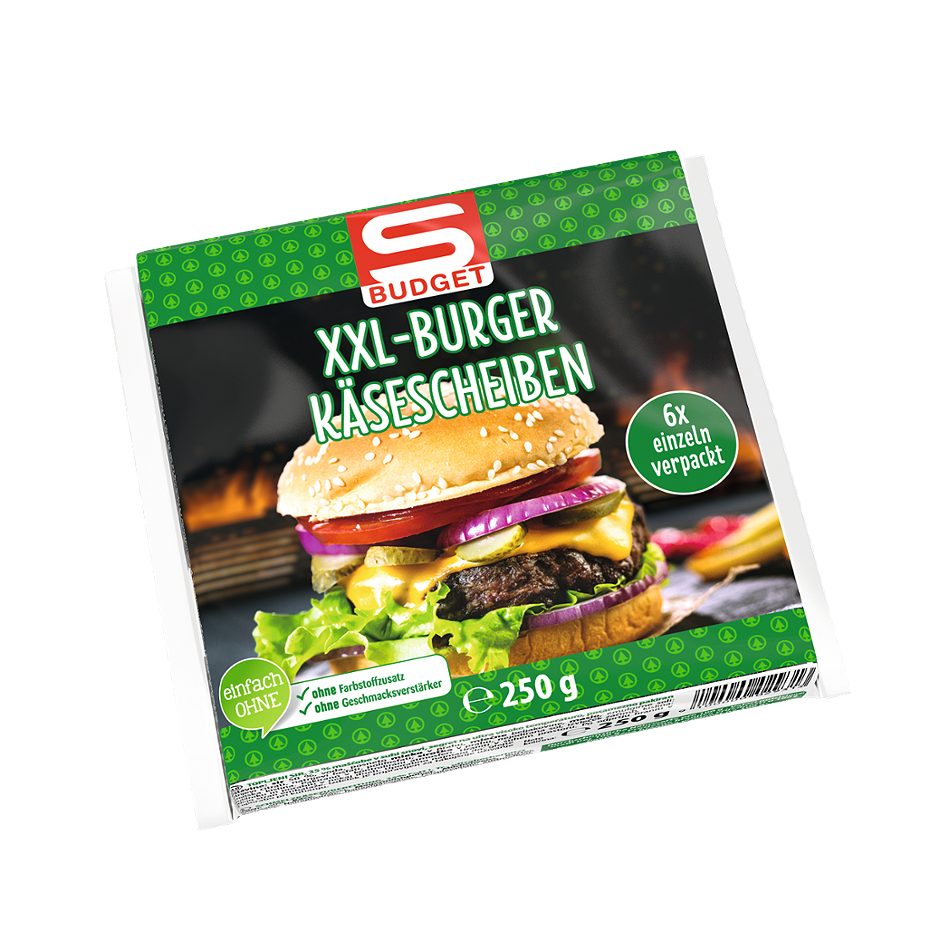 S-BUDGET Käsescheiben XXL-Burger 250 G