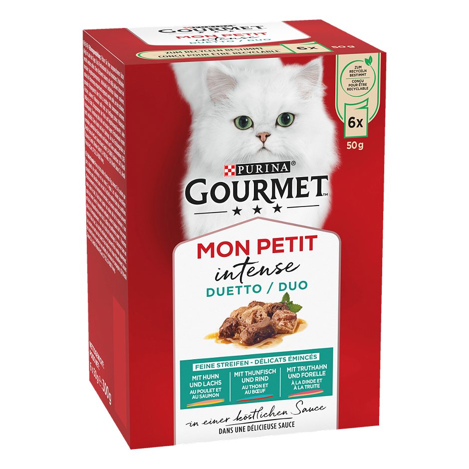Gourmet Mon Petit Katzennahrung Duetti Intense 6x50g 300 G