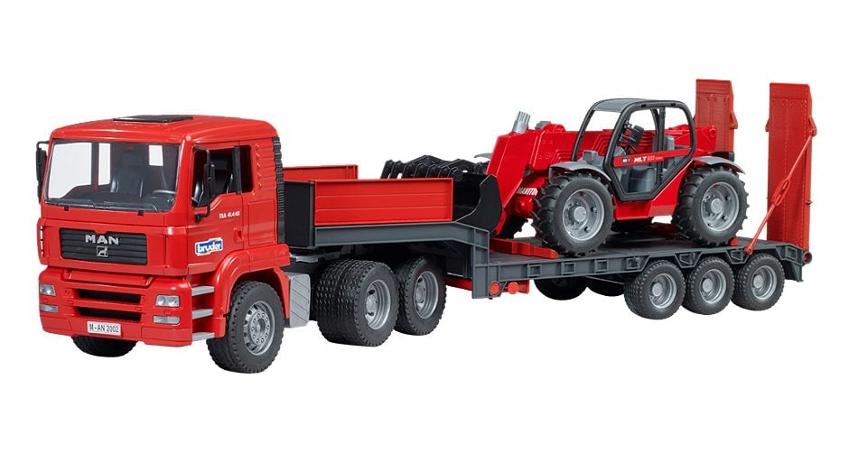 Bruder MAN TGA Tieflader und Manitou Teleskoplader MLT 633