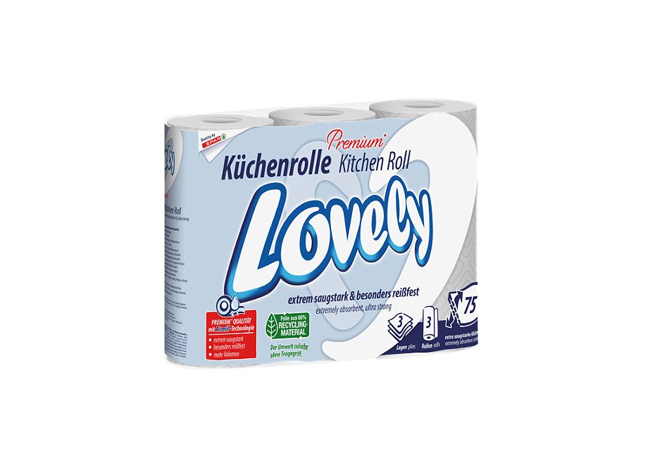 Lovely Premium Küchenrolle weiß 3 Rollen