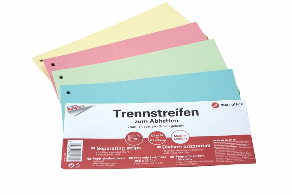 SPAR office Trennstreifen farblich sortiert 100 Stück