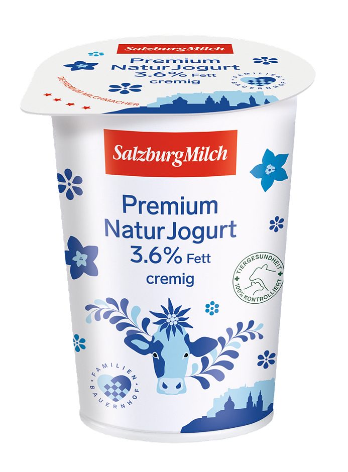 SalzburgMilch Premium Naturjoghurt 3,6% Fett cremig 500 G EINWEG ohne Pfand