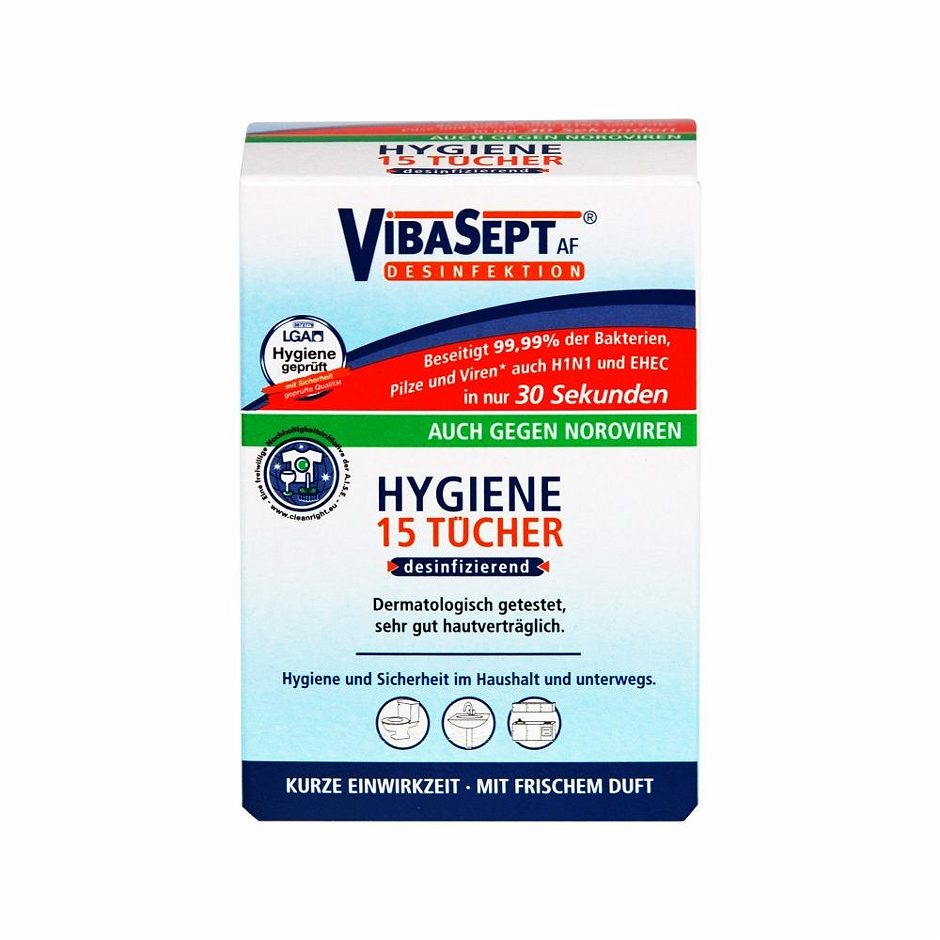 Vibasept Hygiene-Tücher desinfizierend 15 Stück