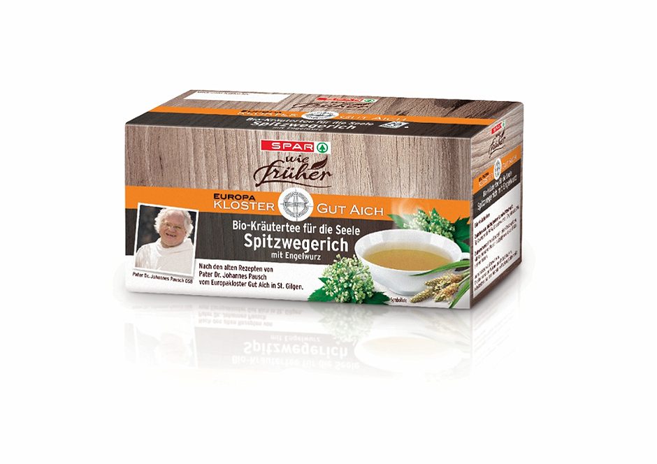 SPAR wie früher Kloster Gut Aich Bio-Kräutertee für die Seele Spitzwegerich mit Engelwurz 20 Teebeutel