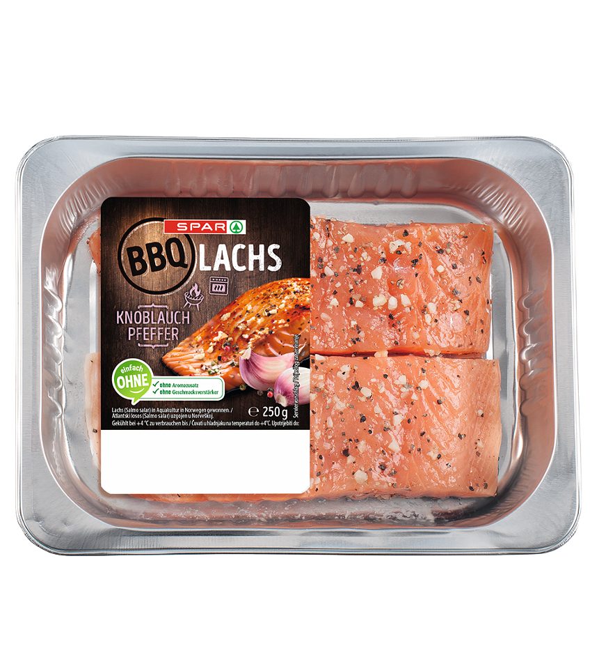 SPAR BBQ Lachs mit Knoblauch-Pfeffer 250 G