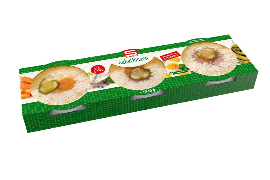 S-BUDGET Gabelbissen in 3 Sorten 330 G