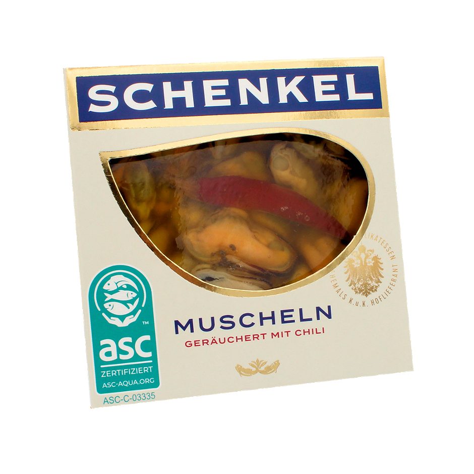 Schenkel Muscheln geräuchert mit Chili in Öl 120 G