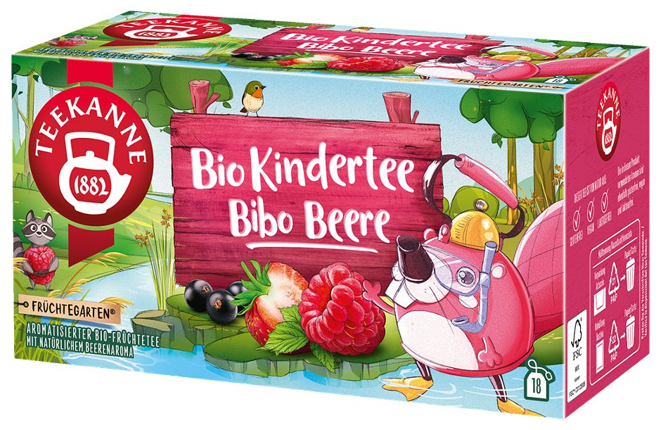 Teekanne Früchtegarten Bio Kindertee Bibo Beere 18 Teebeutel
