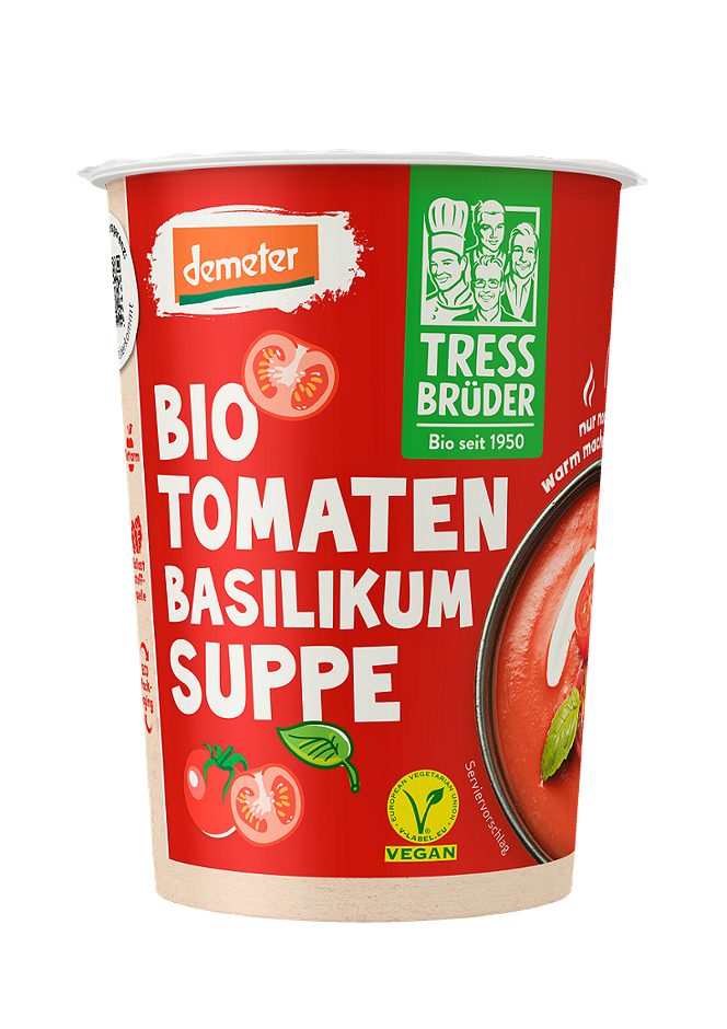 Küchenbrüder Frische Bio Tomatensuppe mit Basilikum 450 ML