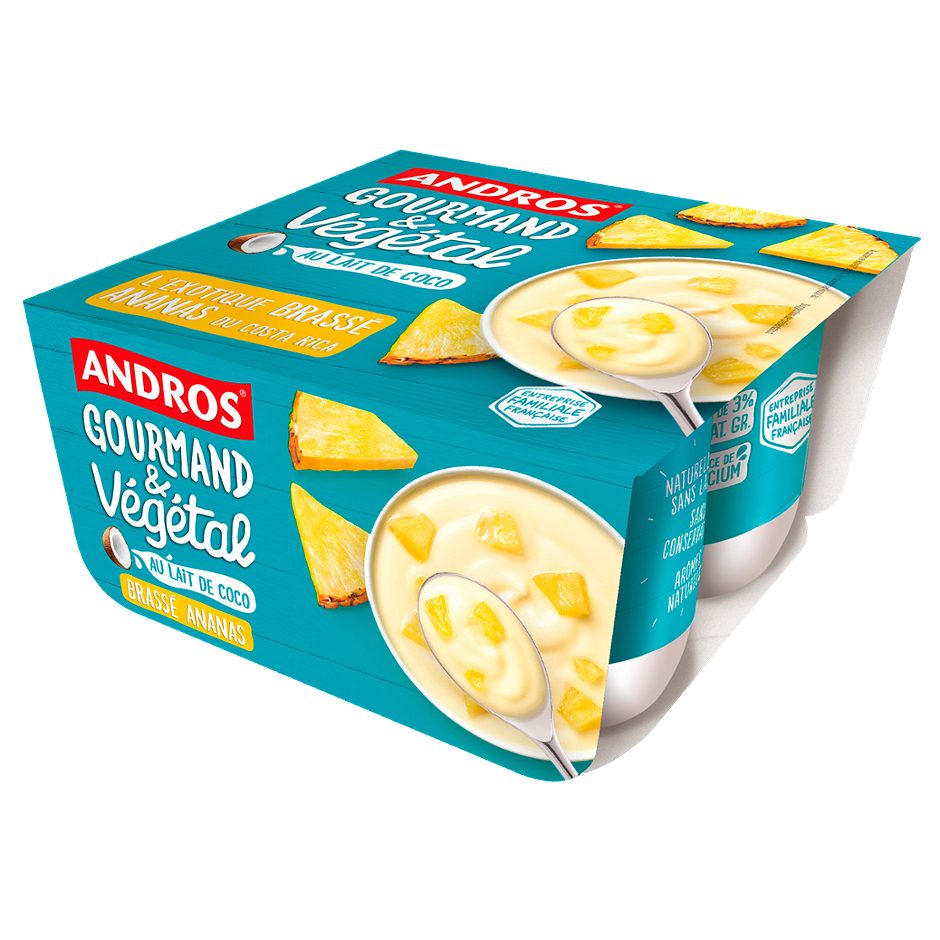 Andros Veganes Fruchtjoghurt Ananas 4x100g 400 G
