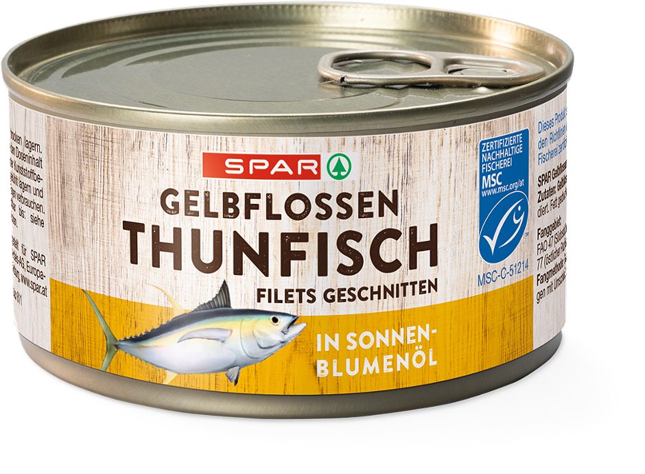 SPAR Gelbflossen-Thunfisch Filets geschnitten, in Sonnenblumenöl 195 G