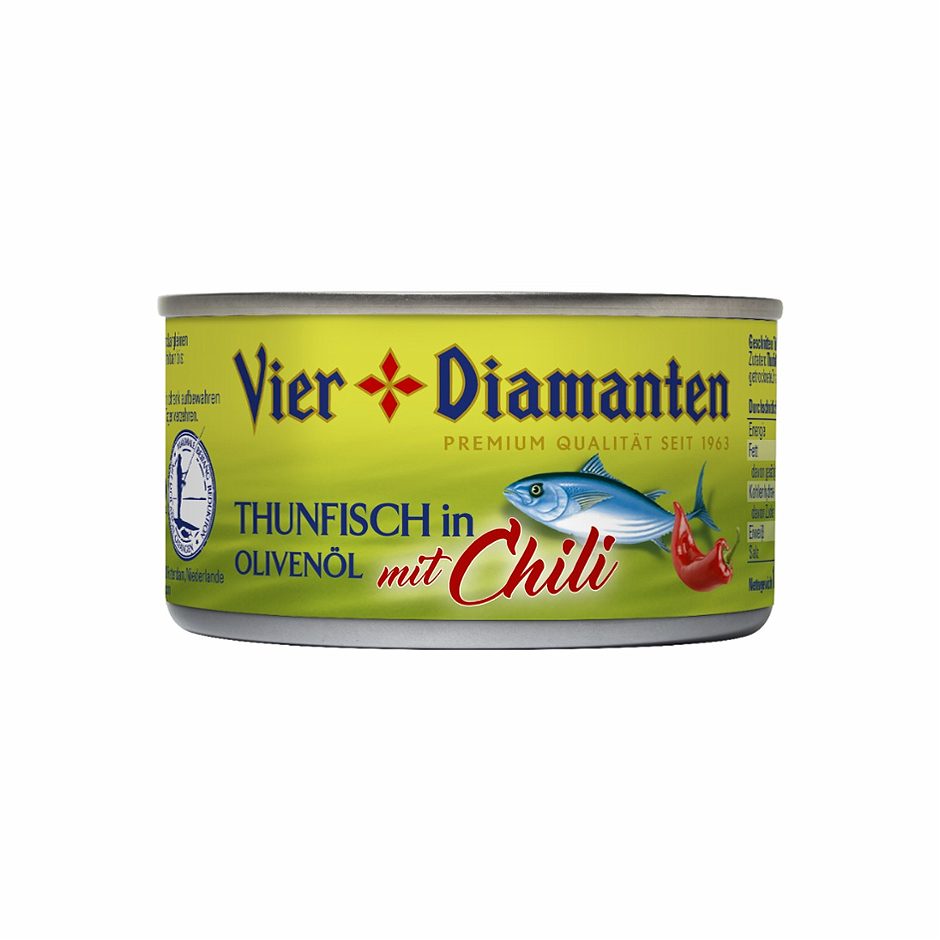 4 Diamanten Thunfisch mit Öl mit Chili 185 G