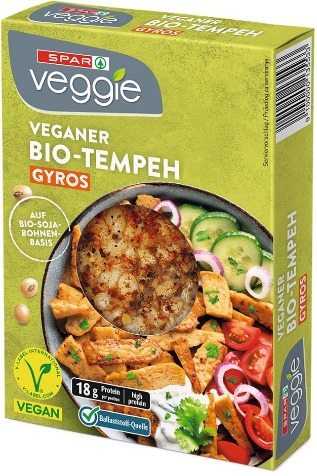 SPAR Veggie veganer Bio-Tempeh gyros 200 G
