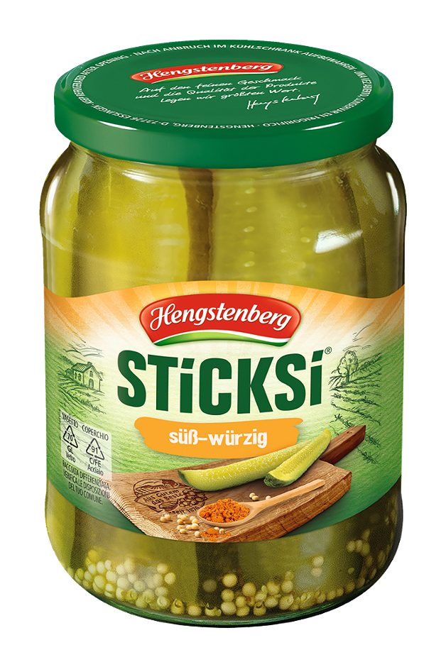 Hengstenberg Sticksi Gurkenviertel süß-würzig 670 G