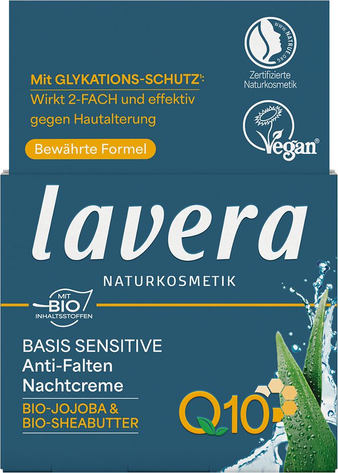 Lavera Basis Sensitiv Anti-Falten Nachtcreme Q10 50ml