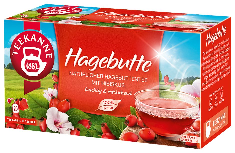 Teekanne Klassiker Hagebuttentee mit Hibiskus 20 Teebeutel