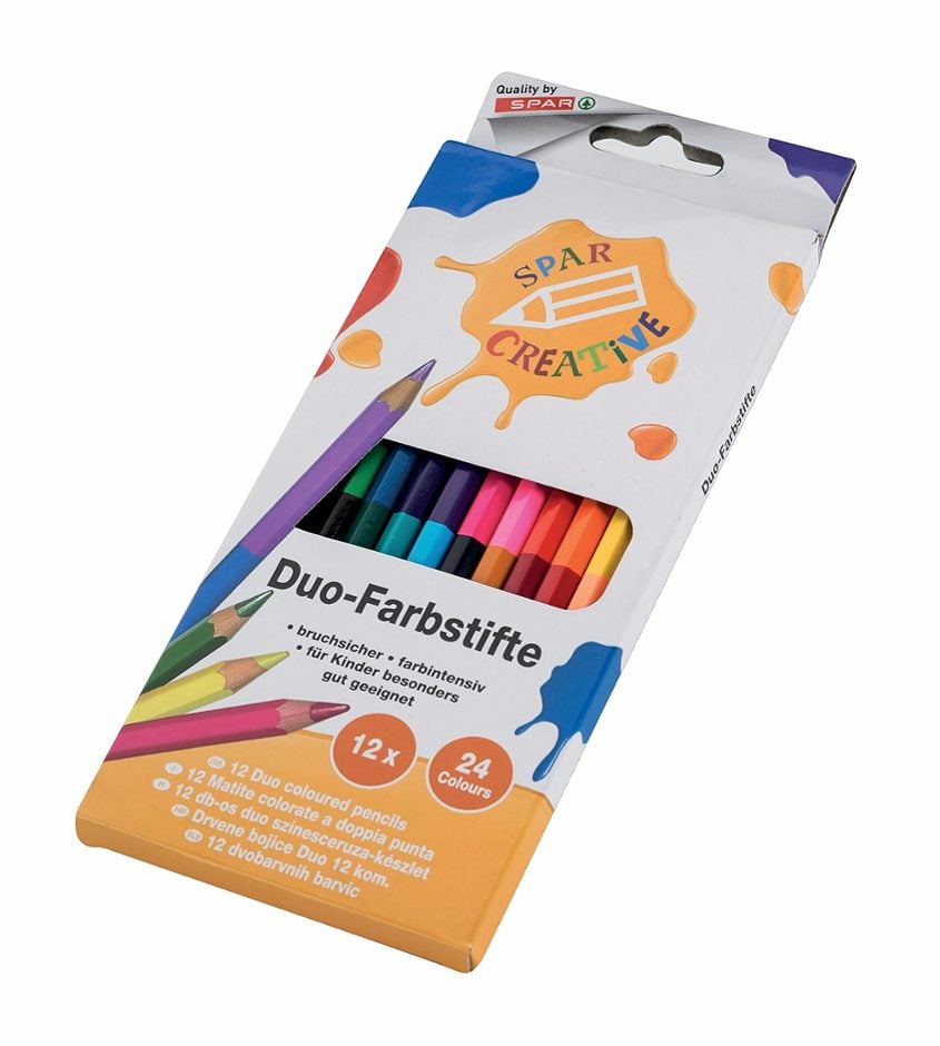 SPAR CREATIVE Duo Farbstifte 12 Stifte = 24 Farben