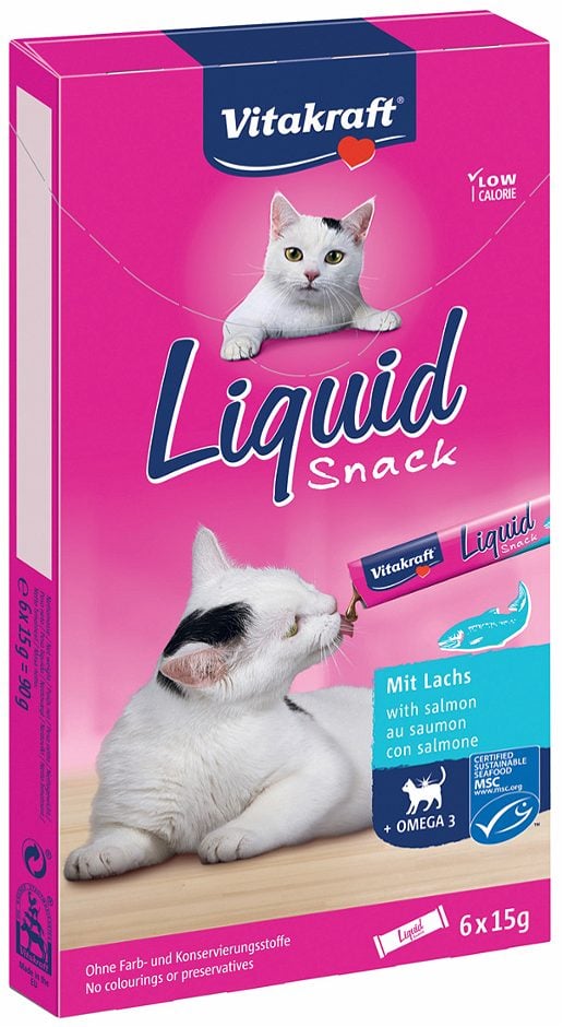 Vitakraft Cat Liquid-Snack Katzensnack Lachs 6 Stück 90 G
