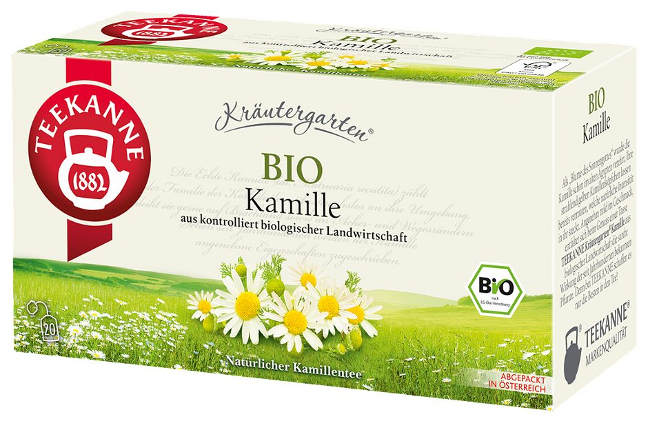 Teekanne Kräutergarten Bio-Kamillentee 20 Teebeutel 30 G
