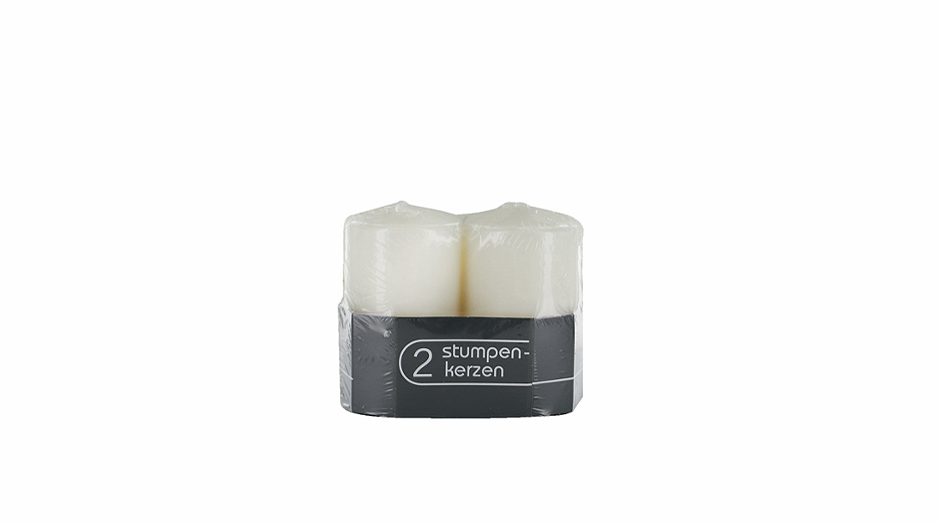 Wenzel 2 Stumpenkerzen Wollweiss 100/60
