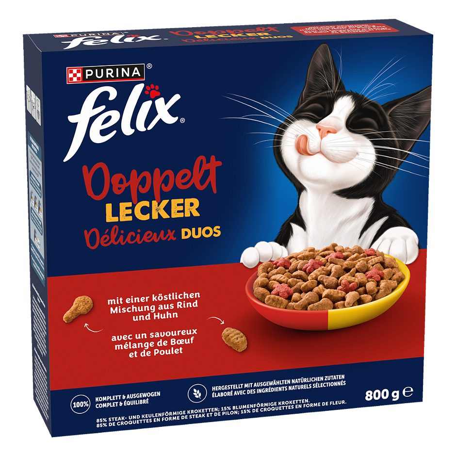 Felix Katzentrockennahrung Doppelt Lecker Fleisch 800 G