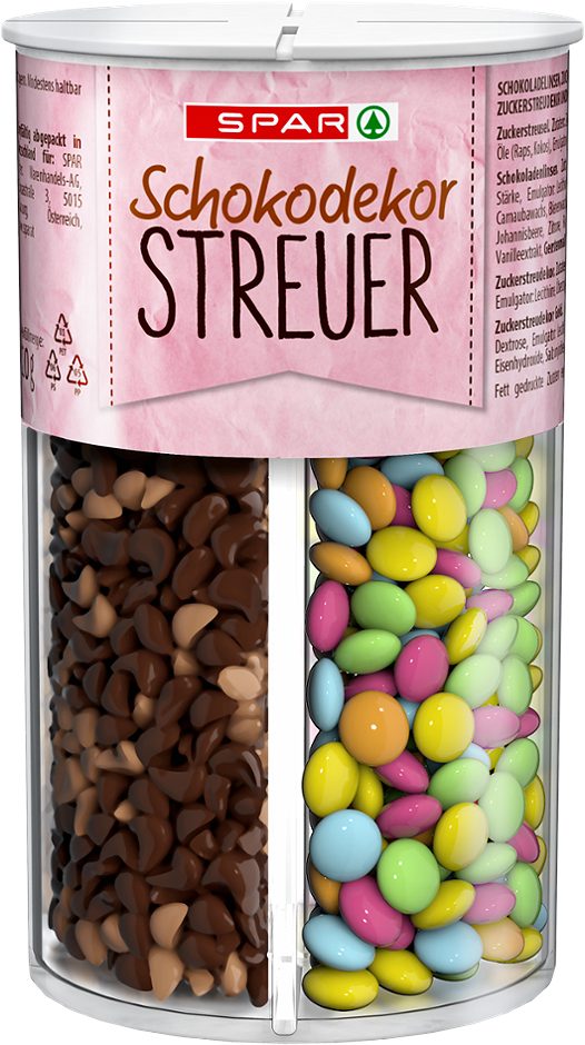 SPAR Schokodekor Streuer 4 Kammern 120 G