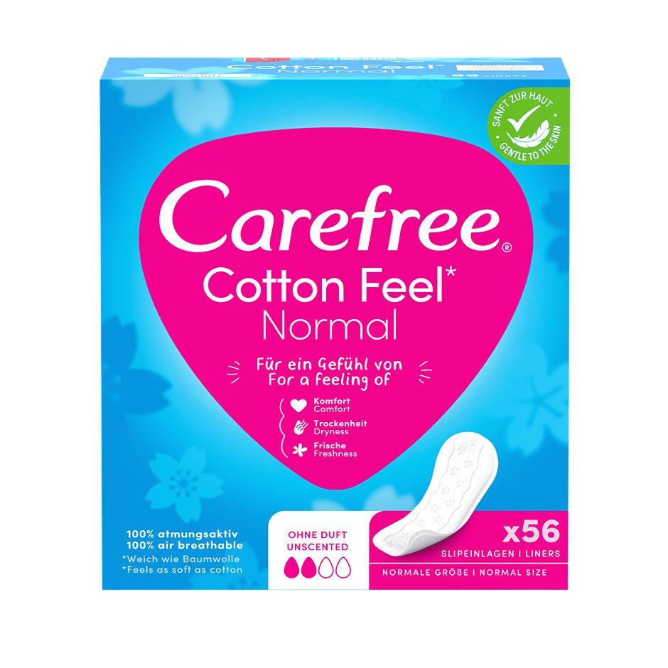 Carefree Cotton Feel Normal Slipeinlagen normale Größe / ohne Duft 56 Stück