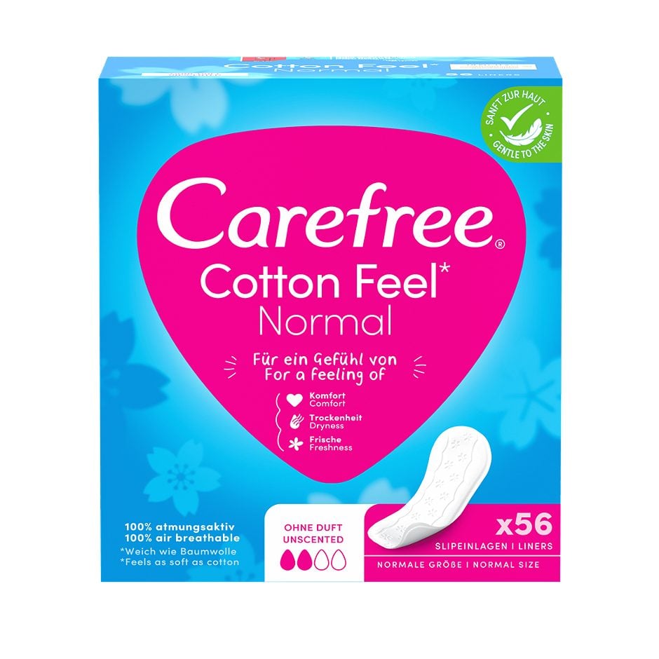 Carefree Cotton Feel Normal Slipeinlagen normale Größe / ohne Duft 56 Stück