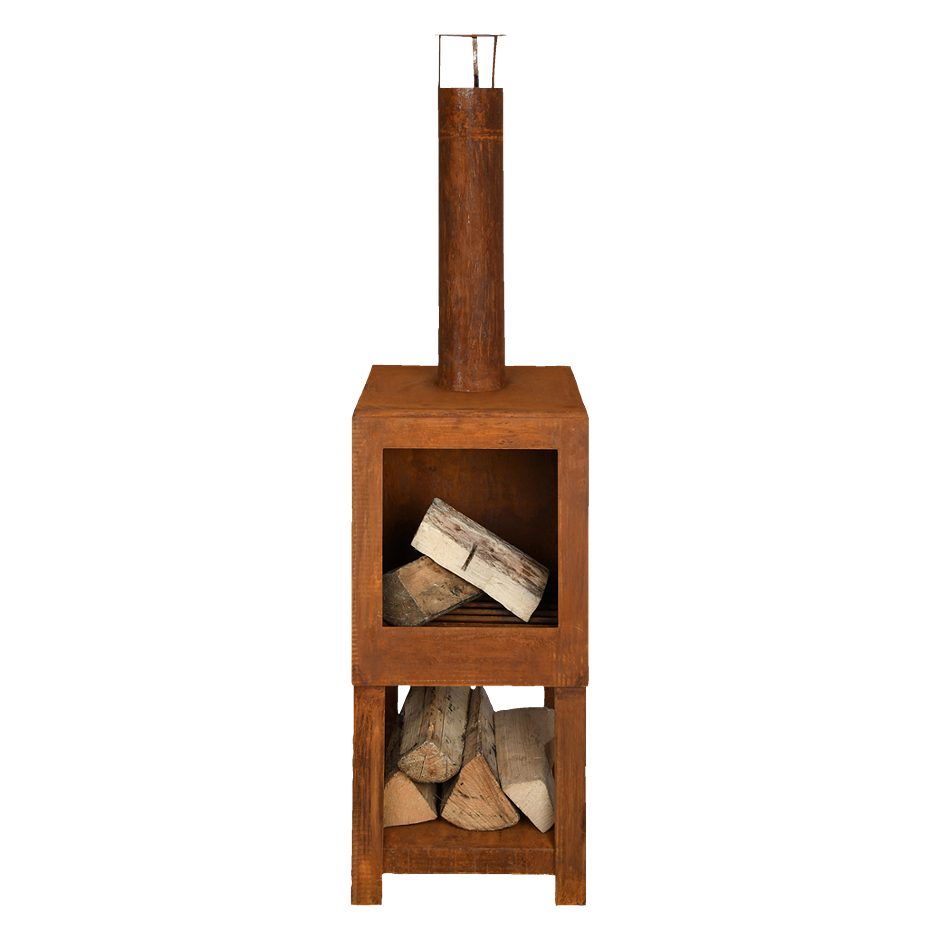 Esschert Design Terrassenofen mit Holzlager