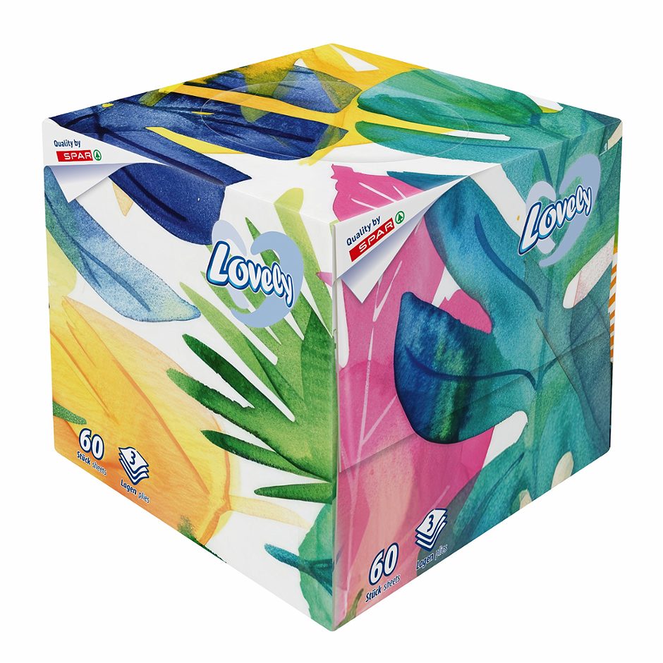 Lovely Taschentücher-Box Würfel 60 Stück