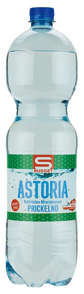 S-BUDGET Astoria Natürliches Mineralwasser prickelnd 1,5 L EINWEG mit Pfand