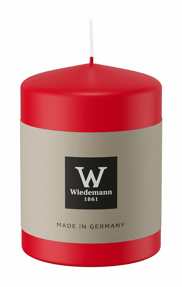 Wiedemann Stumpenkerze glatt rot 80/58mm