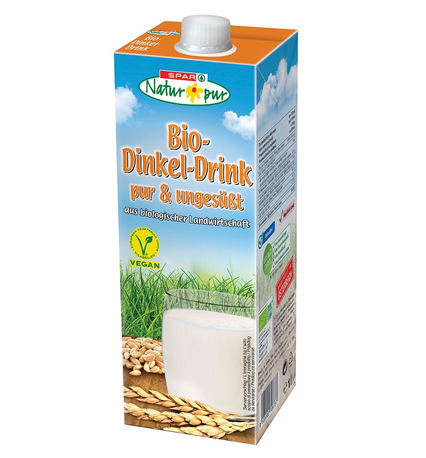 SPAR Natur*pur Bio-Dinkel-Drink pur & ungesüßt 1 L EINWEG ohne Pfand