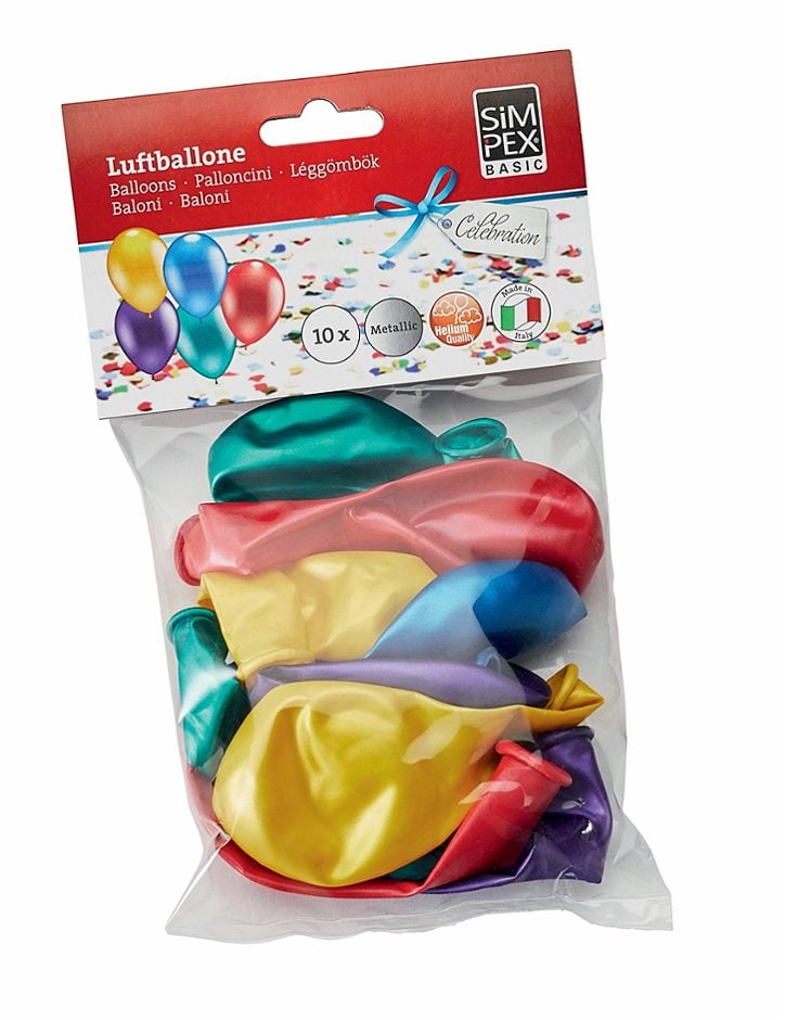 SIMPEX BASIC Celebration Luftballone Metallic 10 Stück