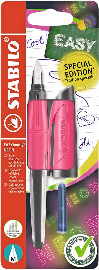 STABILO Füllfeder Easy Buddy M, neonpink