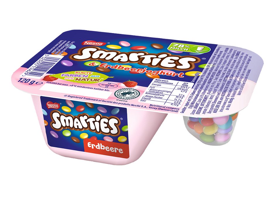 Nestlé Smarties Joghurt Erdbeere 120 G