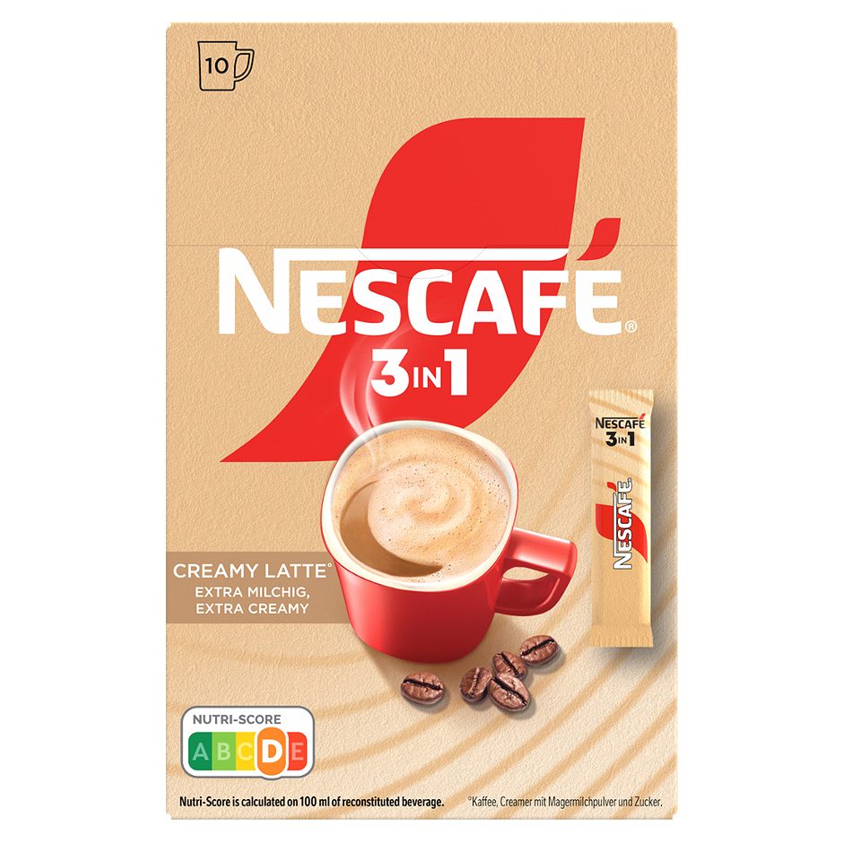 Nescafe Löskaffee 3 in 1 Creamy Latte 10 Portionen 150 G