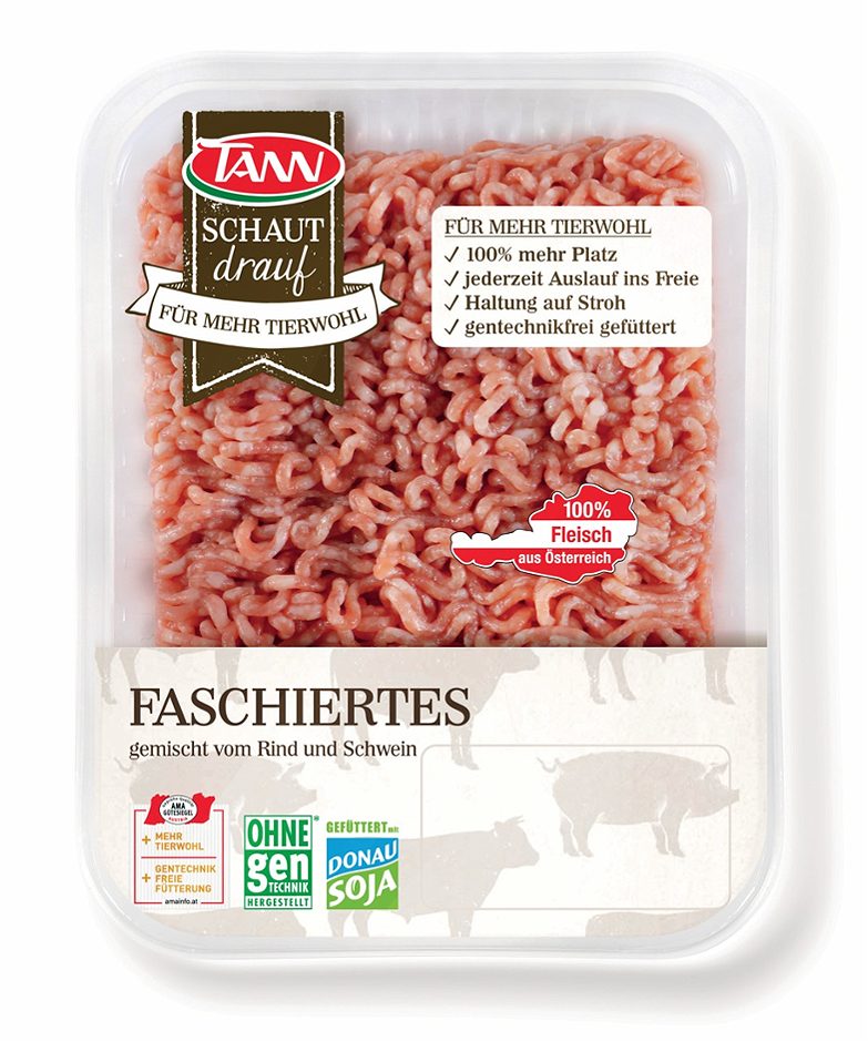 TANN schaut drauf Mageres Faschiertes gemischt vom Rind + Schwein 330 G