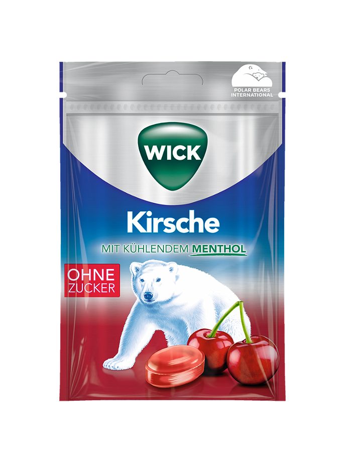 Wick Kirsch Hustenbonbons zuckerfrei 72 G