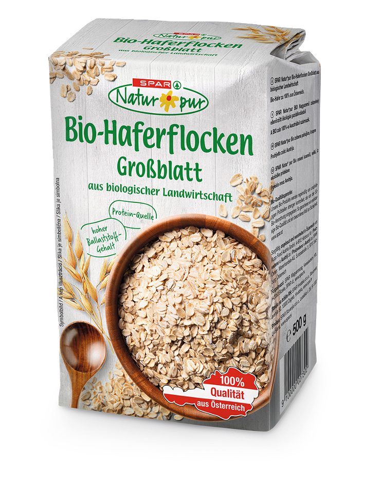 SPAR Natur*pur Bio-Haferflocken Großblatt 500 G