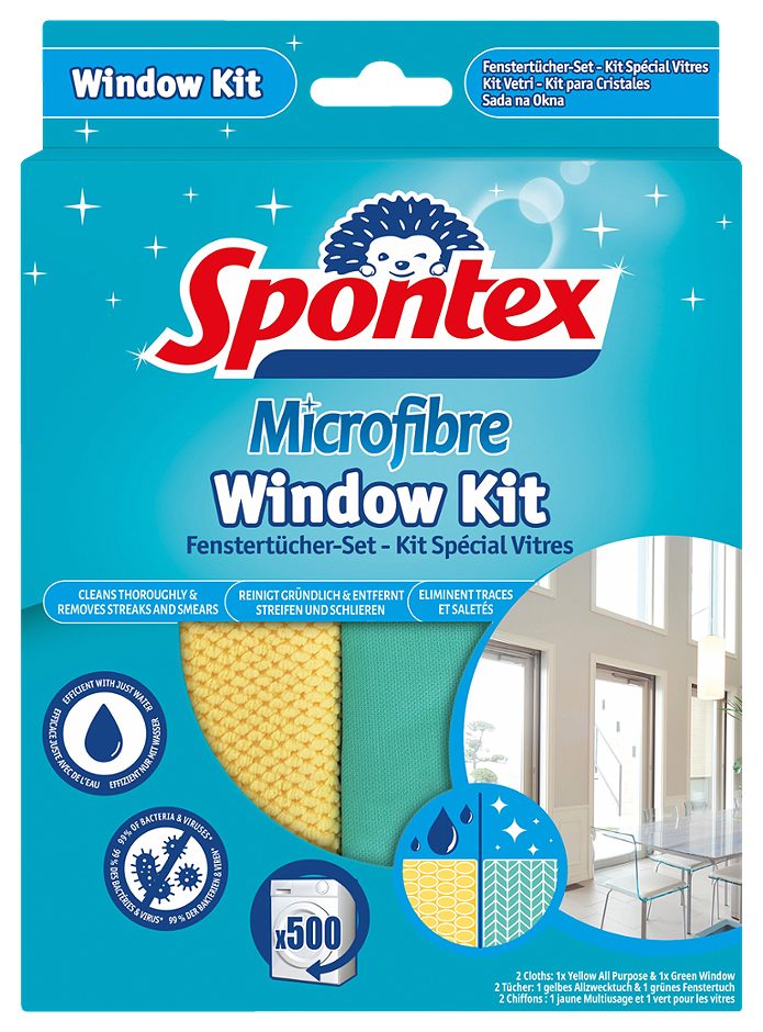Spontex Mikrofasertücher für Fenster 2 Stück