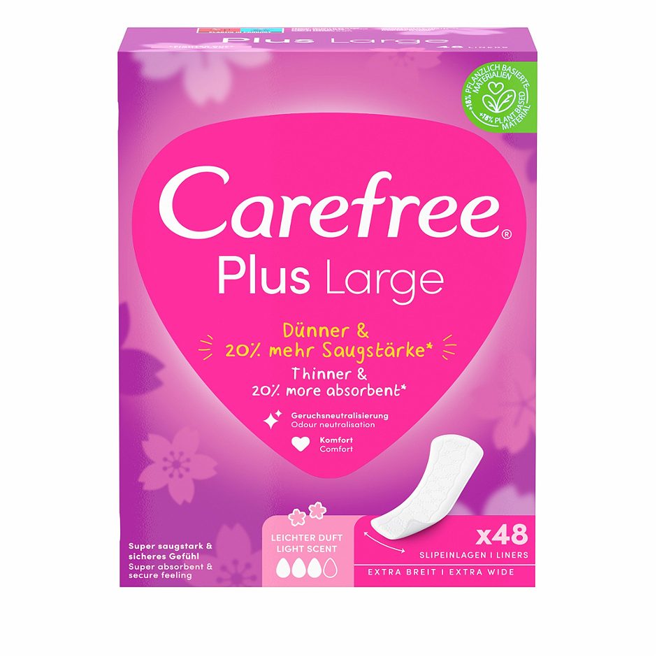 Carefree Plus Large Slipeinlagen Extra Breit / leichter Duft 48 Stück