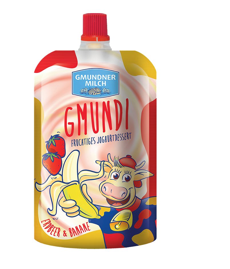 Gmundner Milch Fruchtiges Joghurtdessert Erdbeer Banane 100 G